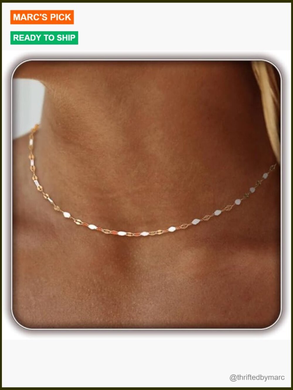 14K Gold Plated Dainty Lip Chain Choker Necklace for Women Trendy